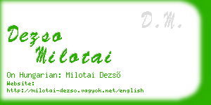 dezso milotai business card